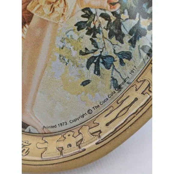 Coca-Cola, "ELAINE" Metal Tip Tray Reproduction Victorian Style - Good condition - Picture 3 of 4
